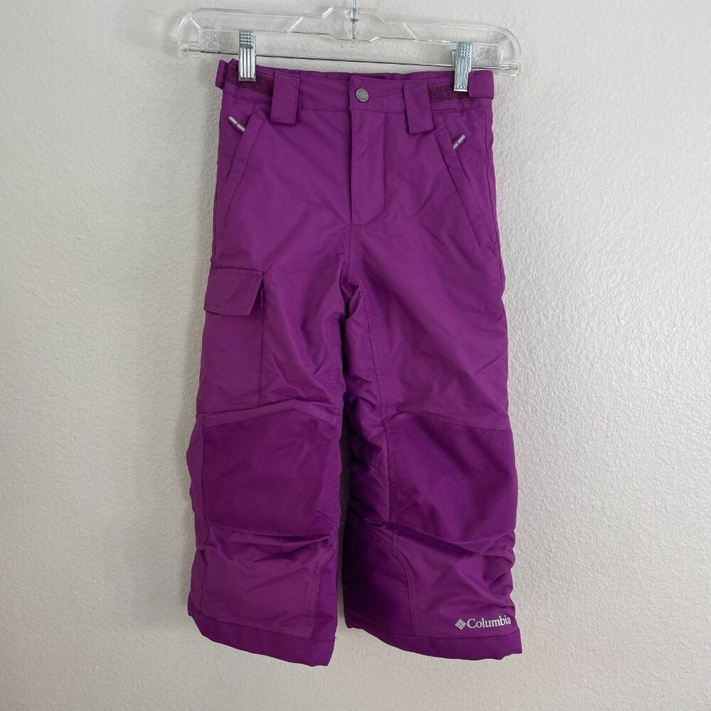 Columbia Kids Girls XXS Purple Omni Heat Insulated Snow Ski‎ Pants Cargo Pocket
